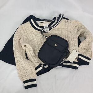 NWT Max Studio Girls 3-Piece Knit Skirt Sweater Crossbody Set Sz M (7/8)